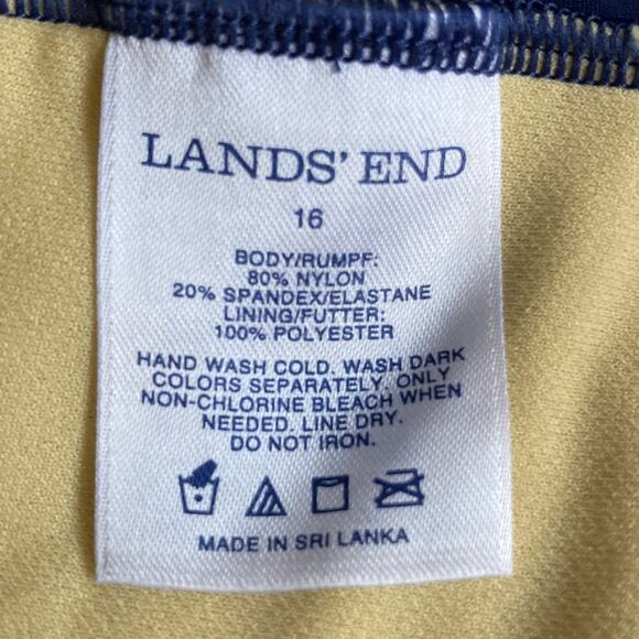 Land's End Girls Ruffle Flounce Bikini Top Navy Embroidered Cross Back Size 16 - Picture 6 of 16